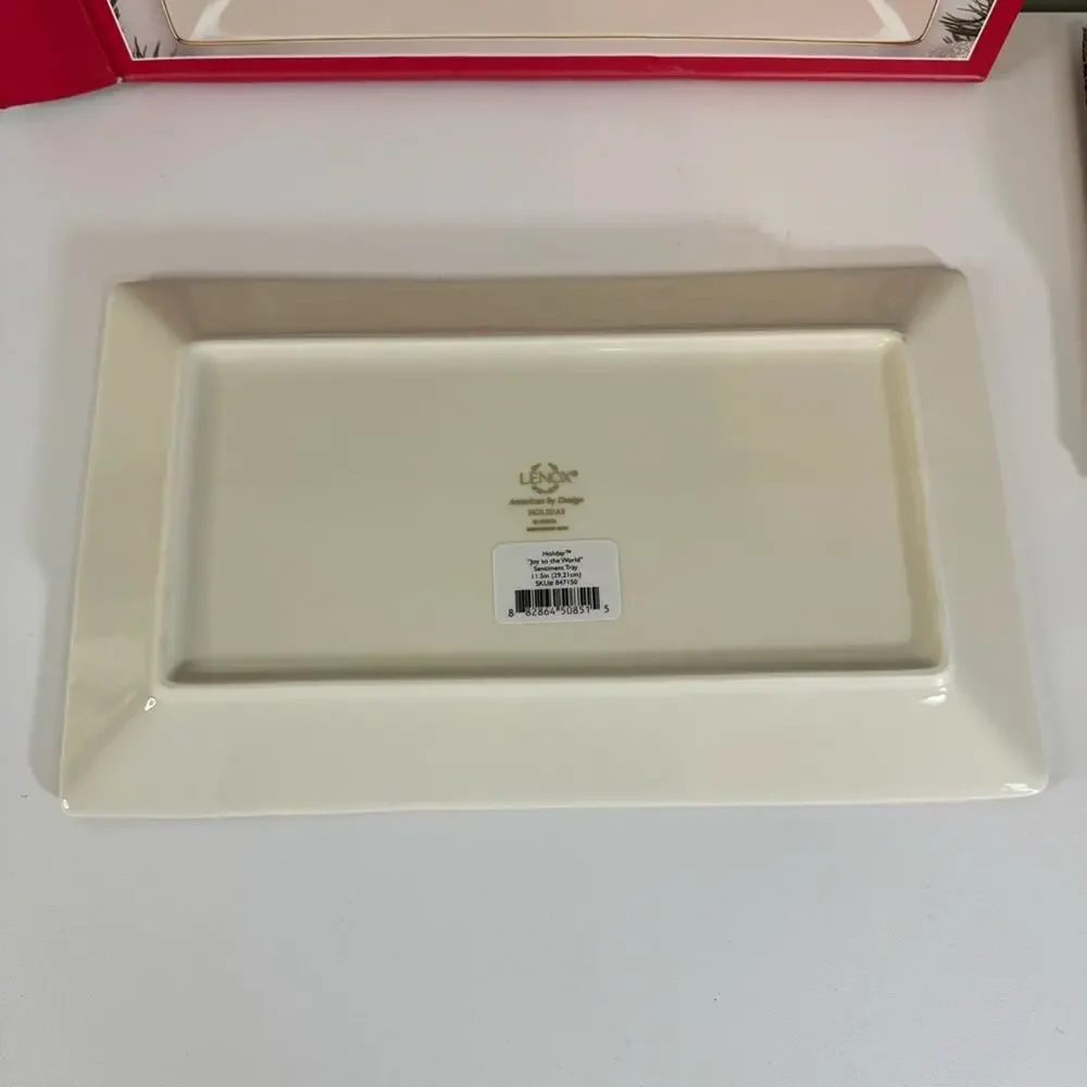 NIB Lenox‎ Holiday Joy To The World Rectangular Sentiment Tray 11